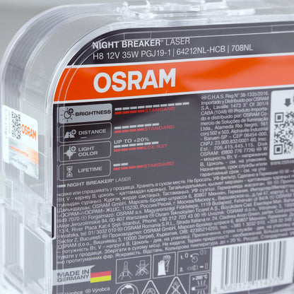 OSRAM H8 'Night Breaker Laser' Fog Bulbs (Pair) for BMW Mini 2nd Generation onwards (2006+)