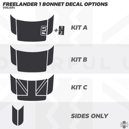 Bonnet Decals - Side Panels Only for Land Rover Freelander 1