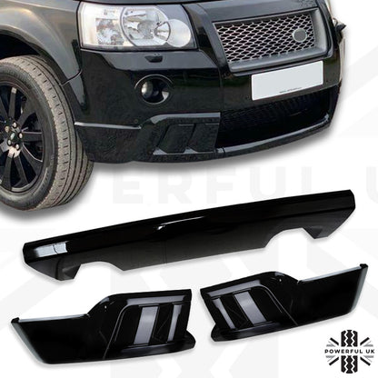 Front Bumper HST styling kit Gloss Black for Land Rover Freelander 2 (3pc)