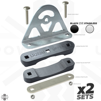 Mount Clamp Kit for the Land Rover Freelander 2 Aftermarket Cross Bars - Kit D (Stainless)