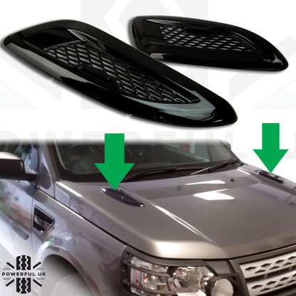 Dummy Bonnet Vents - Black for Land Rover Freelander 2