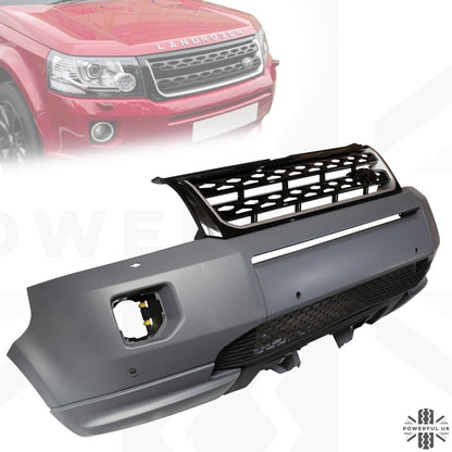 Front Bumper & Grille 2012 Facelift Style - Black grille - for Land Rover Freelander 2