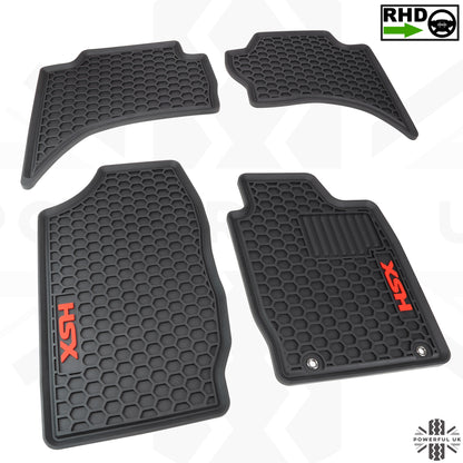 Rubber Floor Mats 4pc - RHD - for Mitsubishi L200 2016-19 (no climate control)