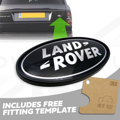 Genuine Rear Tailgate Badge - Black & Silver - plus Template for Range Rover L405