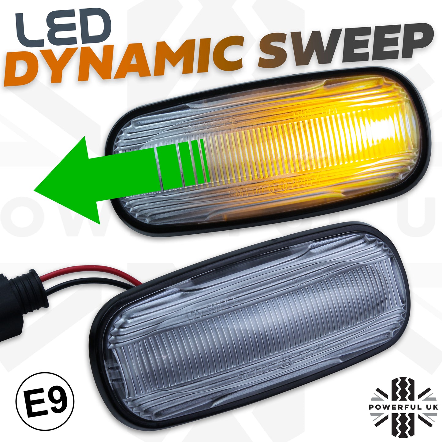 Side Repeaters (Pair) - LED - Clear - Dynamic Sweep for Land Rover Discovery 2