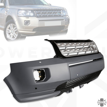 Front Bumper & Grille 2012 Facelift Style - Silver grille - for Land Rover Freelander 2