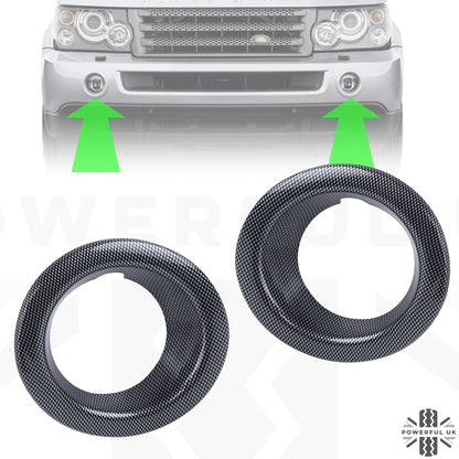 2x Fog Lamp Bezels for Range Rover Sport L320 2005-09 - Carbon