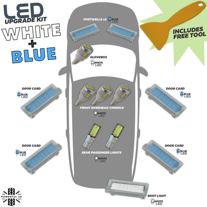 LED Interior Light Kit in White & Blue for Range Rover Sport (14pc) 2005-2013