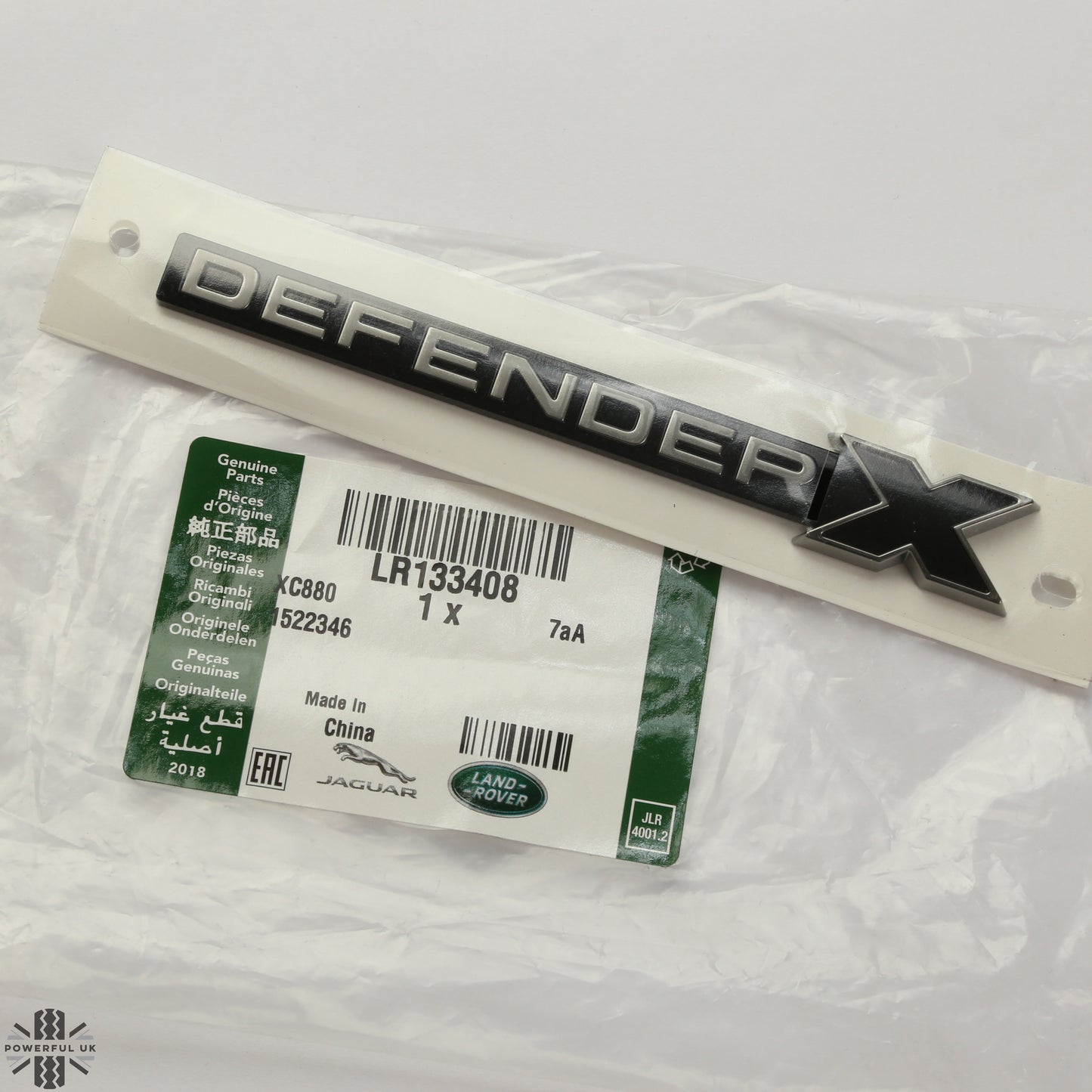 1x Genuine 'DEFENDER X' Badge for Land Rover Defender L663