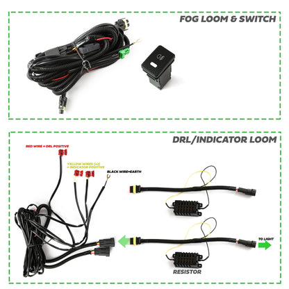 Front Fog/DRL/Indicator Kit for Mitsubishi L200 Series 6 2019+ (LED DRL & Indicator version)