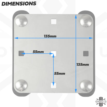 Roof Cross Bar Mount Clamp Kit for Range Rover Sport L320 (2005-13) - Kit A - Stainless Steel Top