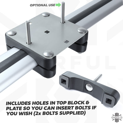 Mount Clamp Kit for the Land Rover Freelander 2 'GENUINE Cross Bars' - Kit A - Stainless Steel Top