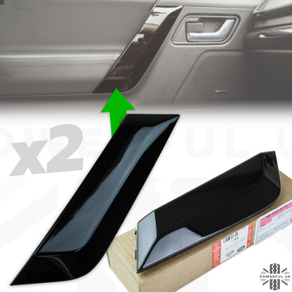 Door Pull Trims Gloss Black - Genuine - 2 pc kit for Land Rover Freelander 2