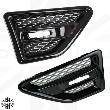 Side Vents -Black & Silver - for Land Rover Freelander 2 - PAIR