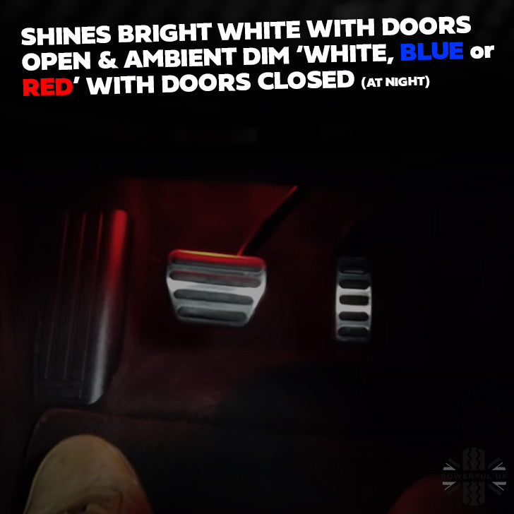 WHITE-RED-BLUE LED interior Footwell ambient lamp upgrade for Range Rover Evoque  (2pc)