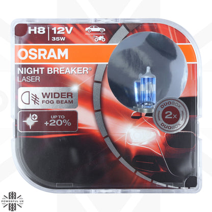 OSRAM H8 'Night Breaker Laser' Fog Bulbs (Pair) for BMW Mini 2nd Generation onwards (2006+)