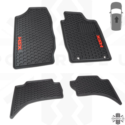 Rubber Floor Mats 4pc - RHD - for Mitsubishi L200 2016-19 (no climate control)