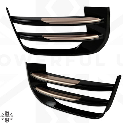 Black Front fog Surrounds wih Copper Inserts for Range Rover Evoque SE & HSE (2016-19)