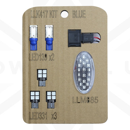 LED Interior Light Upgrade Kit - 6 pc - Blue - for Range Rover Evoque