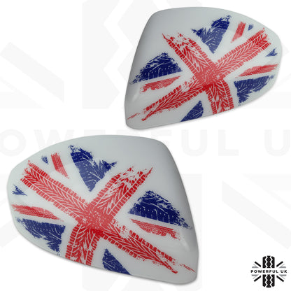 Genuine Replacement Mirror Caps for Range Rover Evoque 2014+ - White with Union Jack design