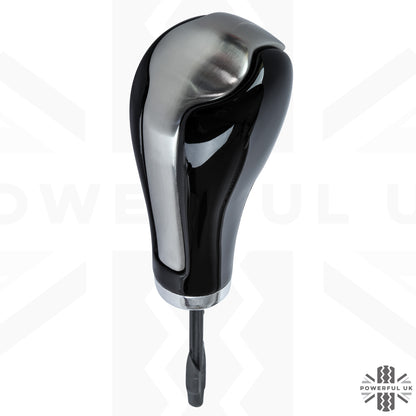 Gear Knob - Black Piano + Brushed Metal Insert for Range Rover Sport