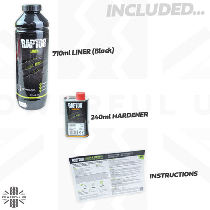 UPOL Raptor Paint 1 Litre (710ml liner + 240ml hardener)  - Black