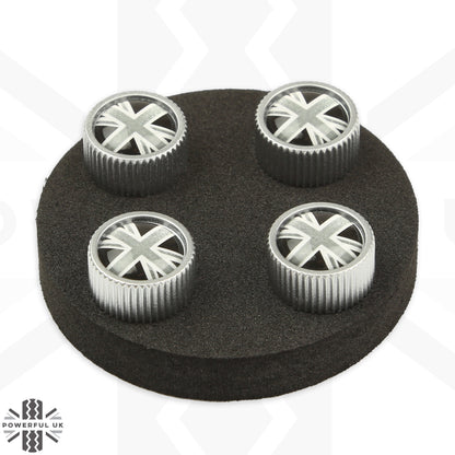 "Union Jack" Dust Valve Caps (4pc) Aftermarket for Land Rover