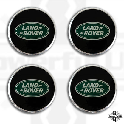 Genuine 4x Black Green Alloy Wheel Centre Caps for Range Rover Velar