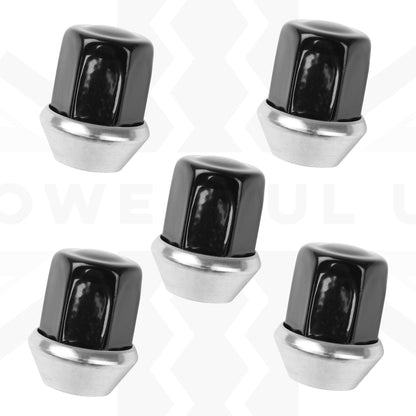 5x Black Alloy Wheel Nuts for Range Rover Evoque