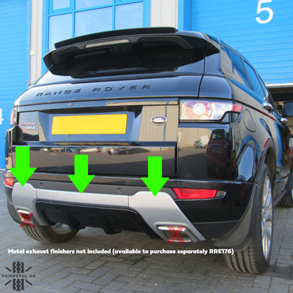 Rear Bumper Trim Kit 3pc for Range Rover Evoque L538 Dynamic - Silver