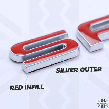 Tailgate SPORT Lettering - Silver & Red for Land Rover Discovery Sport