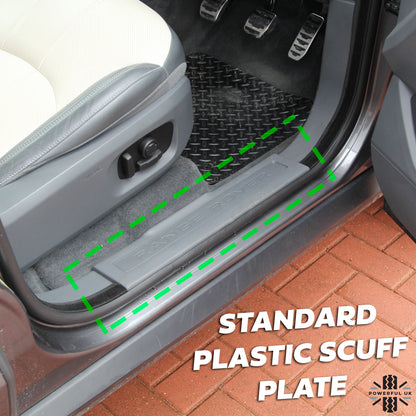 Front Door Scuff Plate Set - Espresso + Brushed Metal for Range Rover Evoque