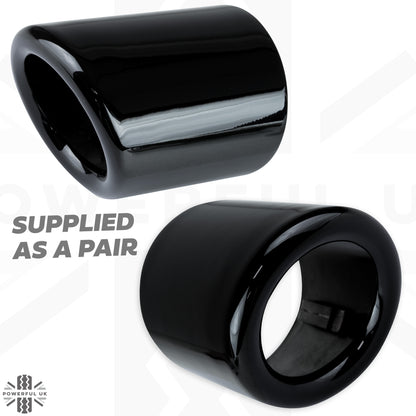 Round Exhaust Tips - PAIR for Range Rover Evoque L538  - Gloss Black