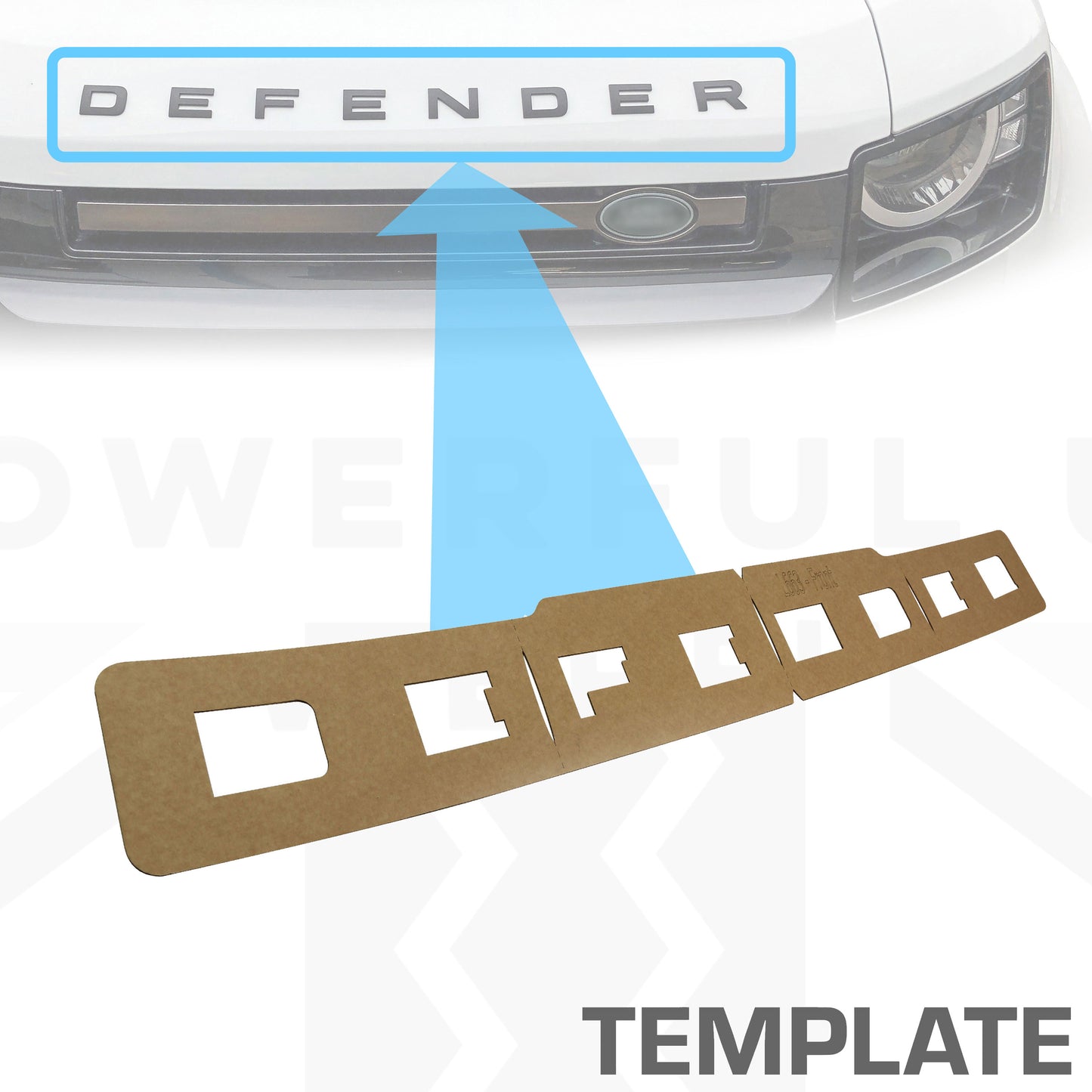 Front Lettering Template for Land Rover Defender L663