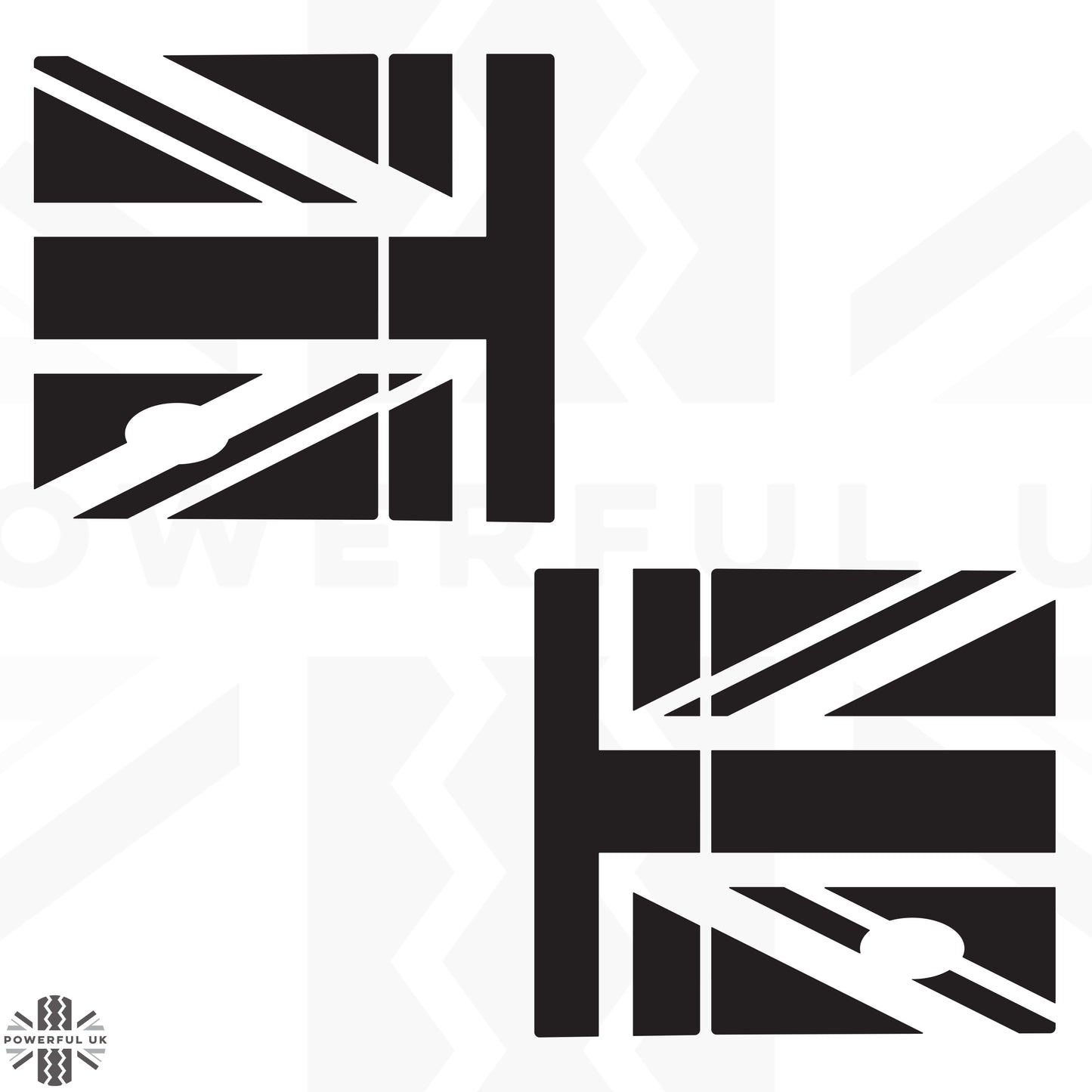 Side Panel Decal Kit - 'Union Jack Flag' - Matte Black for Land Rover Defender L663(110)