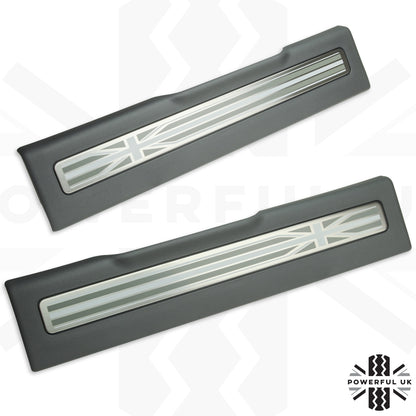 Front Door Scuff Plate Set - Lunar Grey + Union Jack for Range Rover Evoque