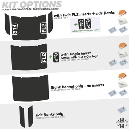 Bonnet Decal Set - Single Insert for Land Rover Freelander 2