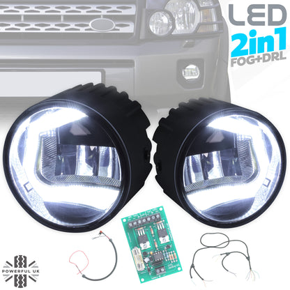 Front Bumper fog & DRL 2 in 1 LED lamps for Land Rover Freelander 2