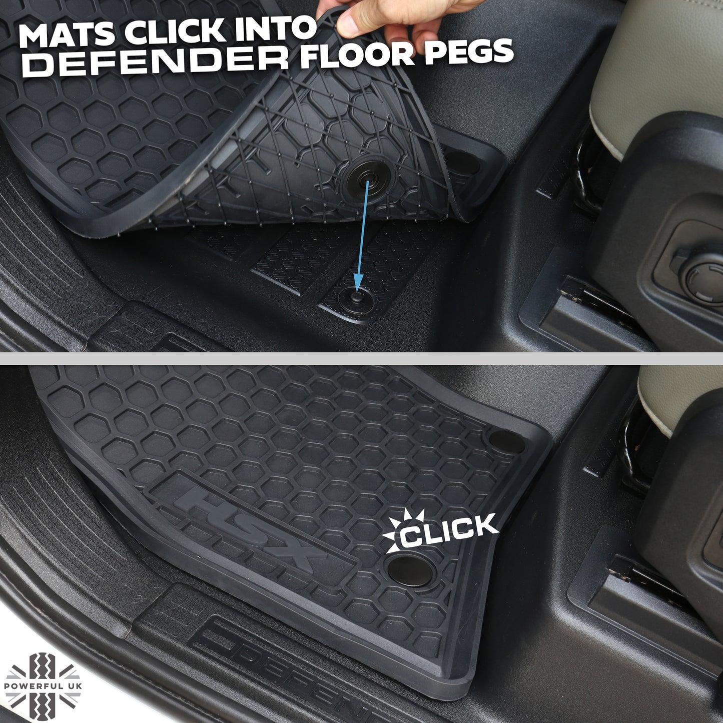 Rubber Floor Mat Set - RHD - for Land Rover Defender L663 (110) - 5 seat