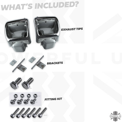 Exhaust Tailpipes Kit for Range Rover L322 "Exterior Design Pack"  Rear Bumper