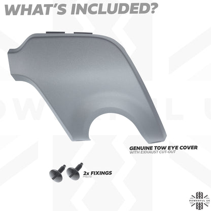 Genuine Tow Eye Cover for Range Rover Evoque Pure/Prestige/SE/SE Tech - with exhaust cut-out