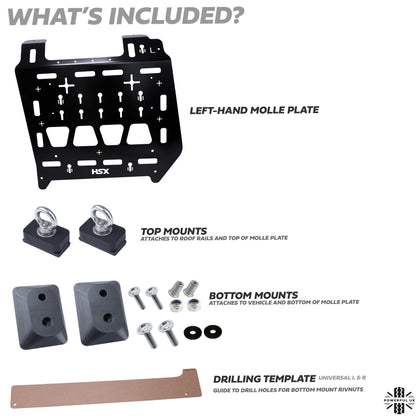 Molle Plate Kit - Black - LH - for Land Rover Discovery 3/4